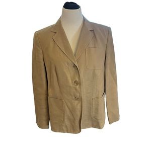 Talbots Women’s Beige Irish‎ Linen Blazer Size 12W